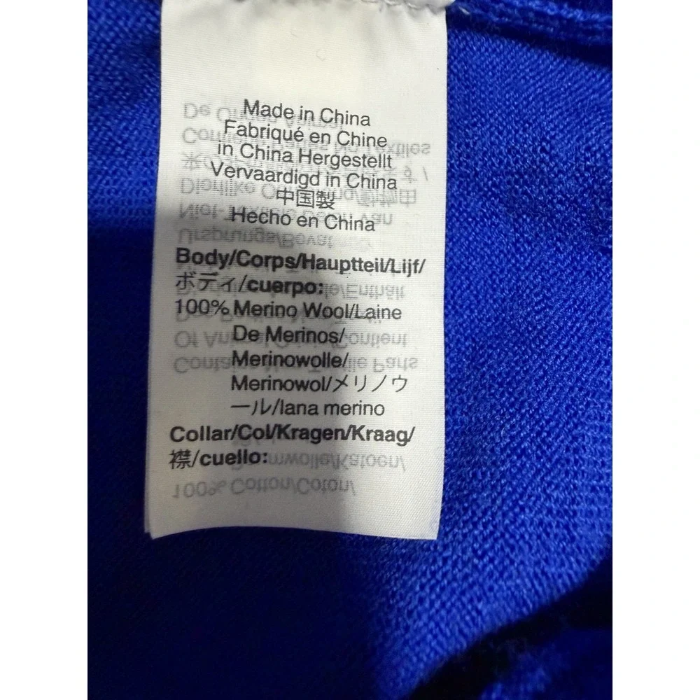 J. Crew Carolyn Collared Fitted Merino Wool Sweater Cobalt Blue Women's Size XS